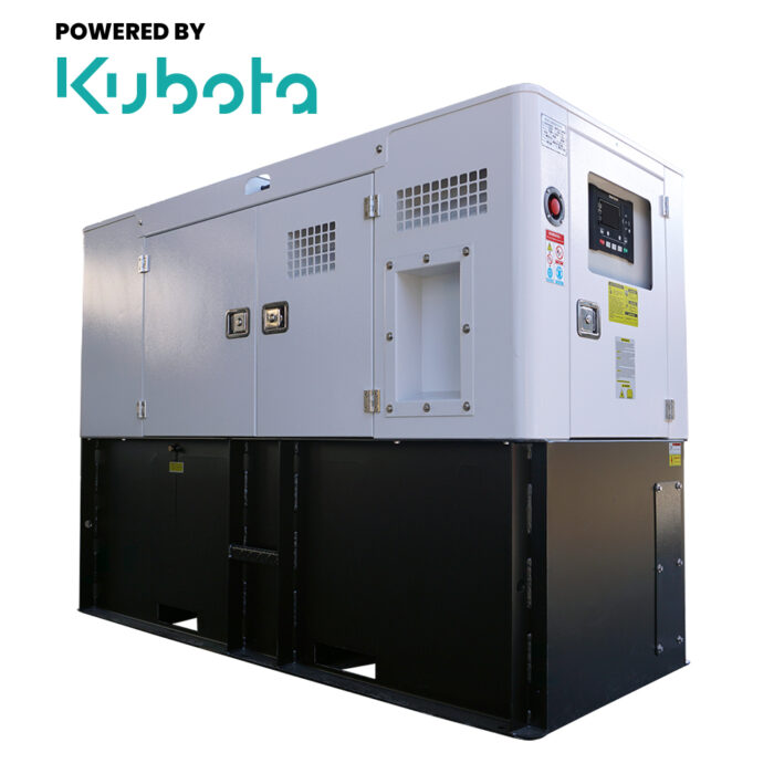 24 kVA, Three Phase, Standby Diesel Generator with Kubota Engine in Canopy, 400L Tank & Load Bank